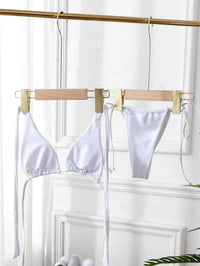 Plain Tie Side Bikini Swimsuit