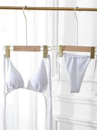 Plain Tie Side Bikini Swimsuit